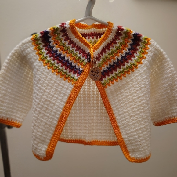Handmade By Me Colorful Crochet Baby Cardigan - Picture 4 of 4
